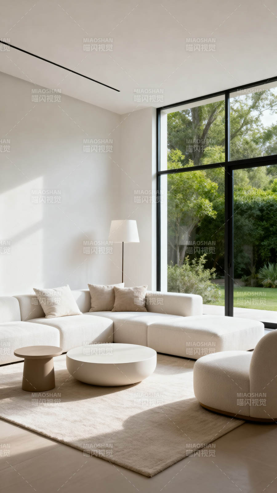 极简客厅 自然光景图片
