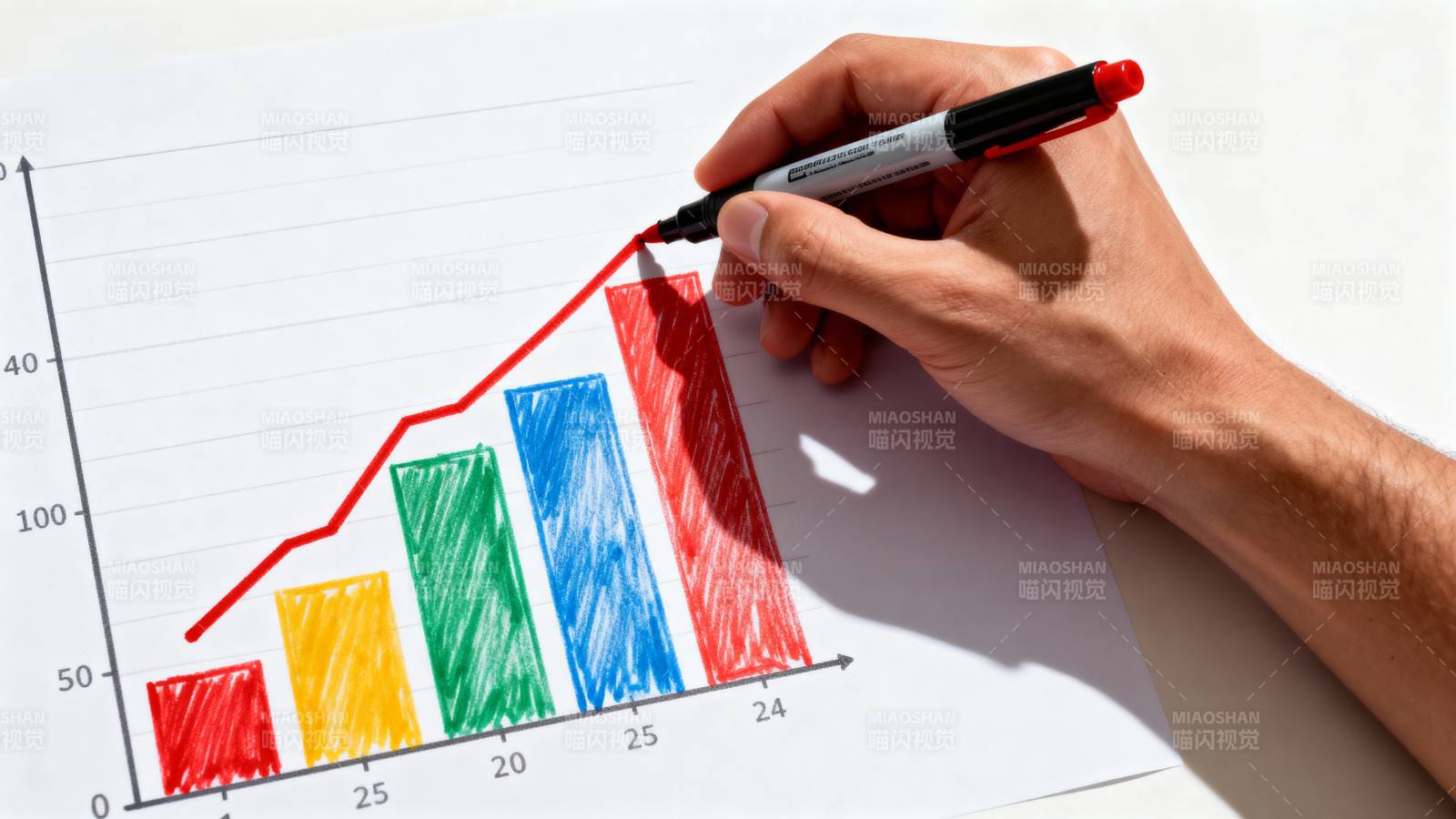 手绘增长图表图片