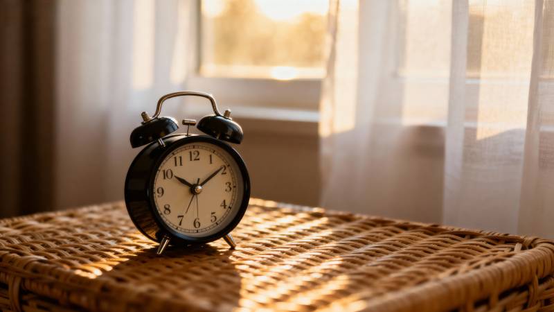 晨光中的闹钟图片