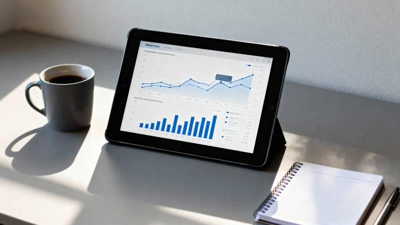 办公桌上的数据分析图片