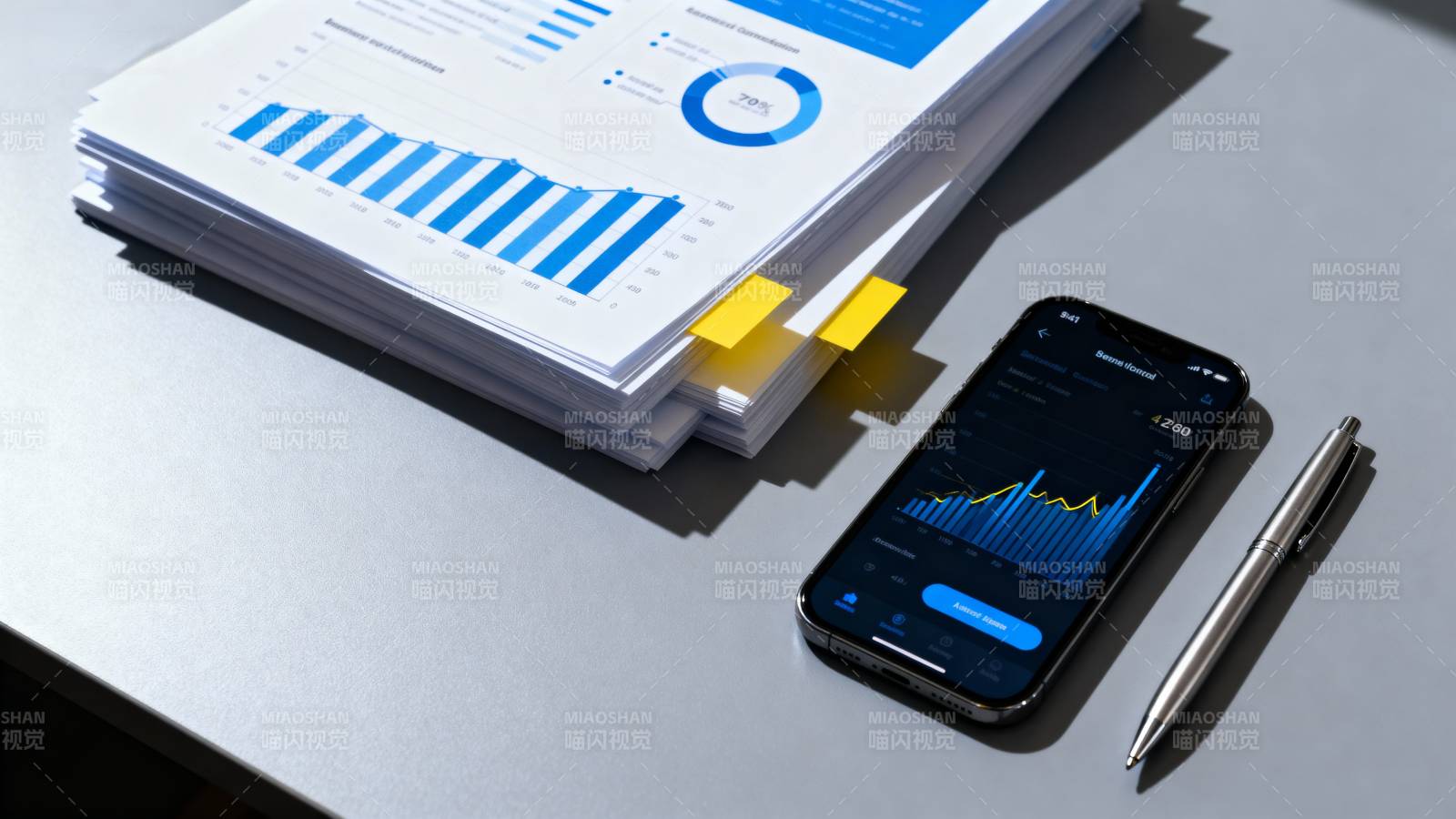 数据图表与手机分析图片