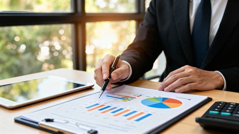 商务人士分析报表图片