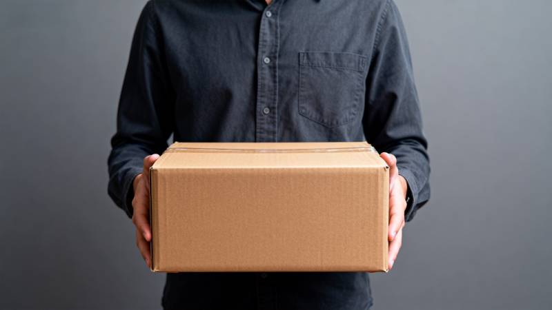 双手递送纸箱图片