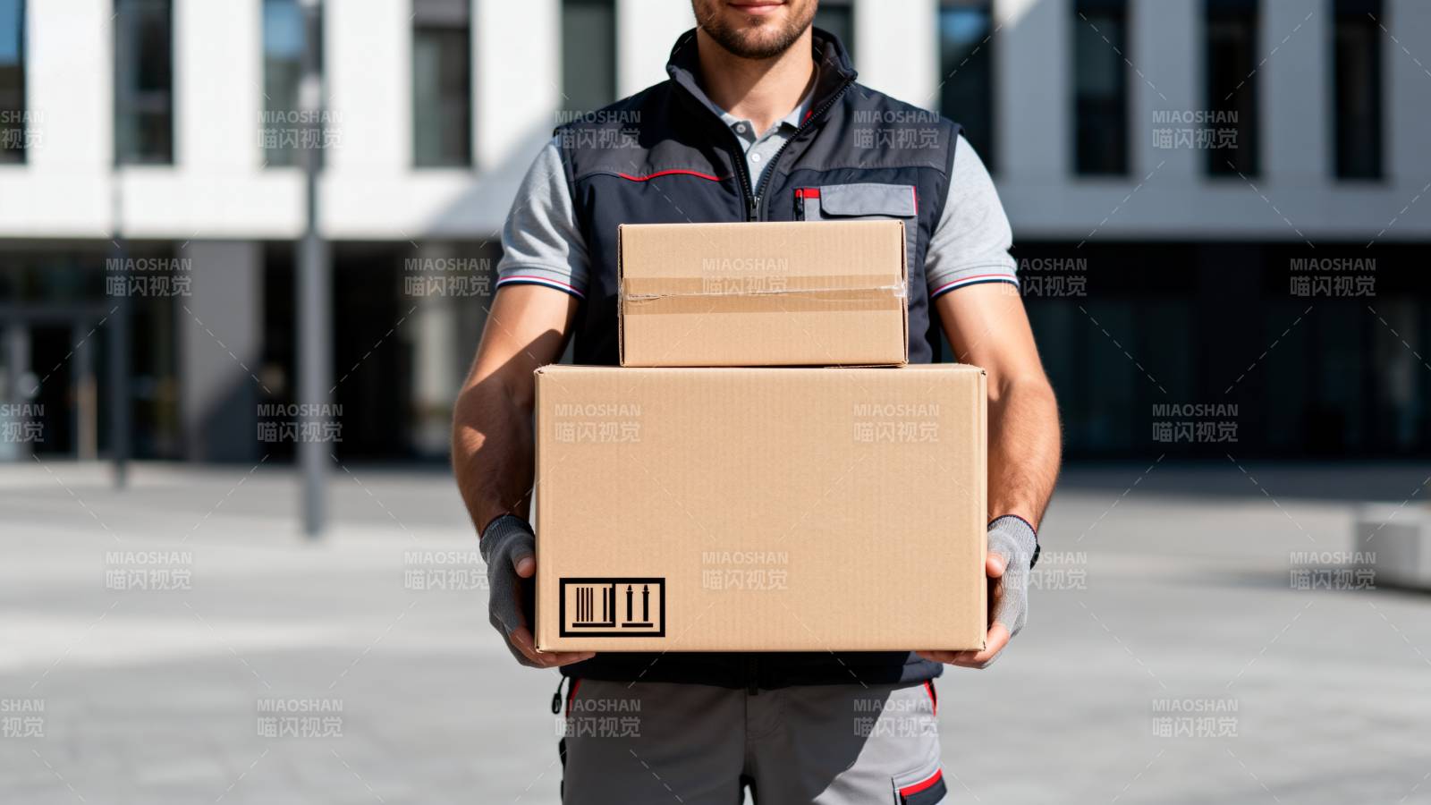 快递员搬运包裹图片