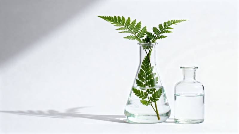 绿叶与水瓶静物图片