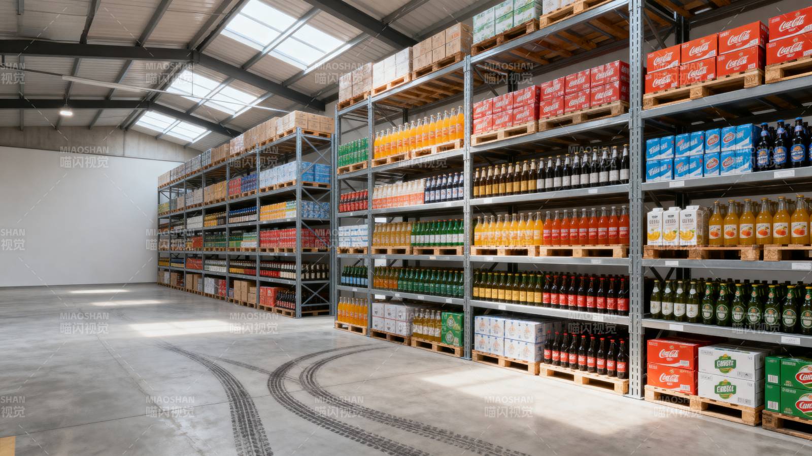 仓库货架陈列饮品图片