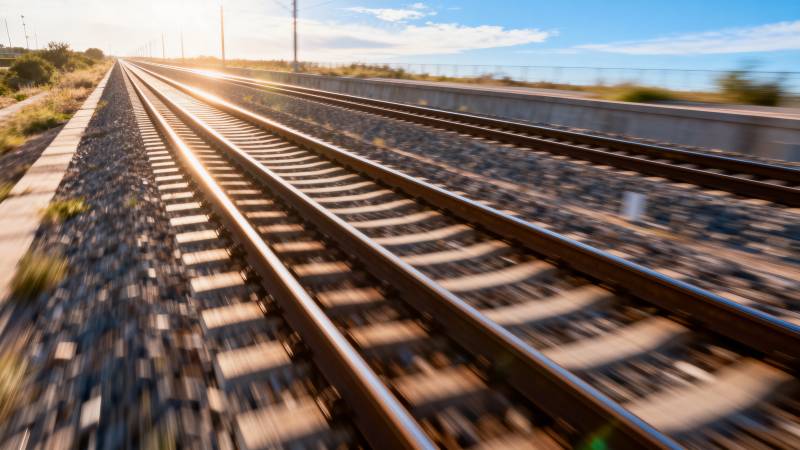 铁轨延伸向远方图片