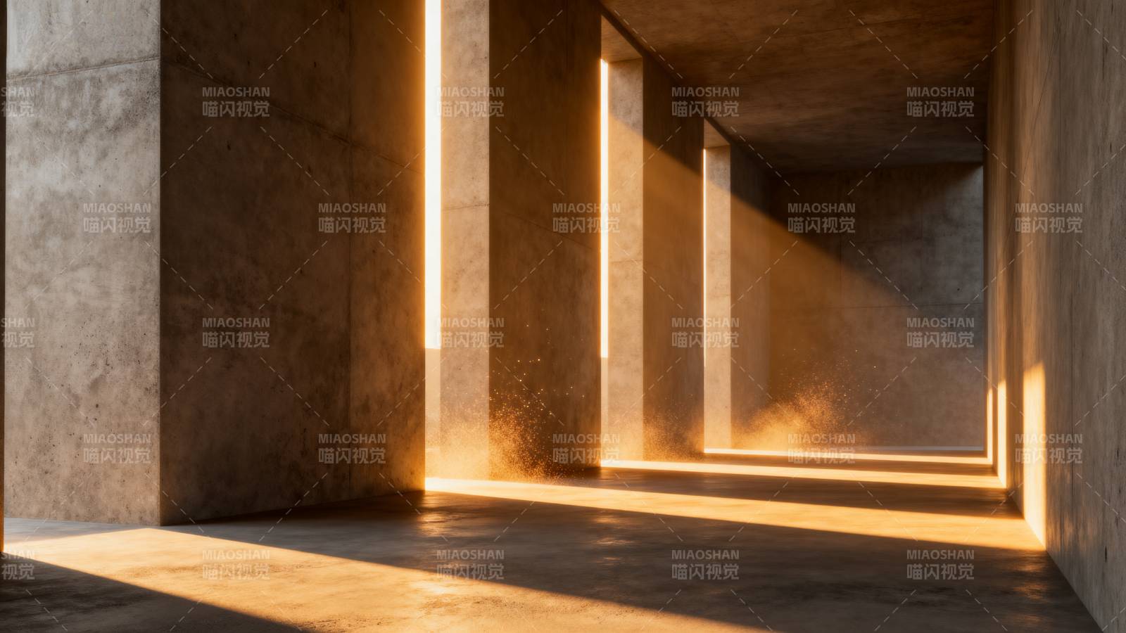 光影交错的廊道图片