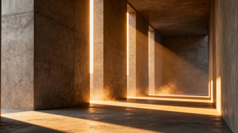 光影交错的廊道图片