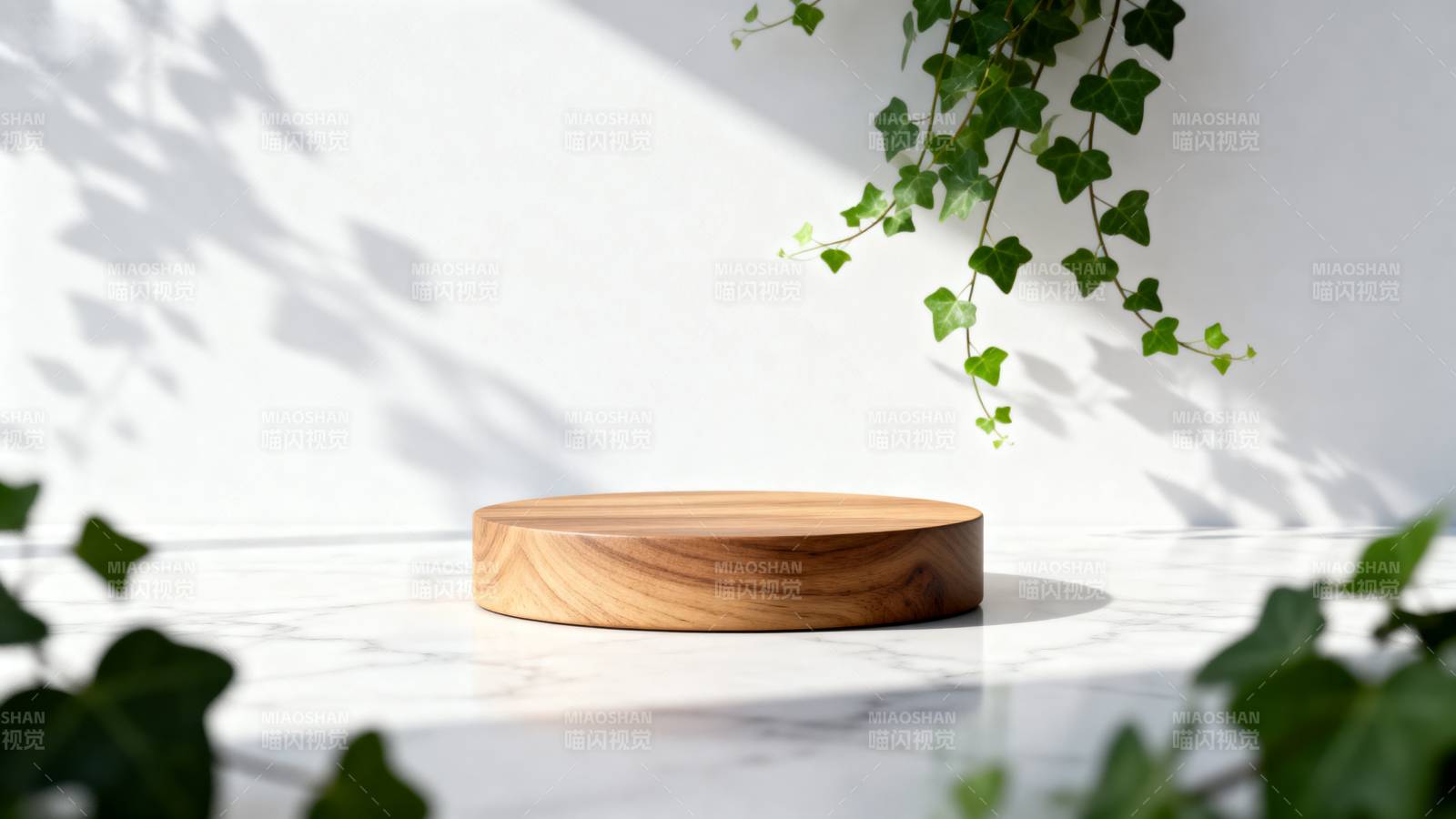 绿意盎然的木质台面图片