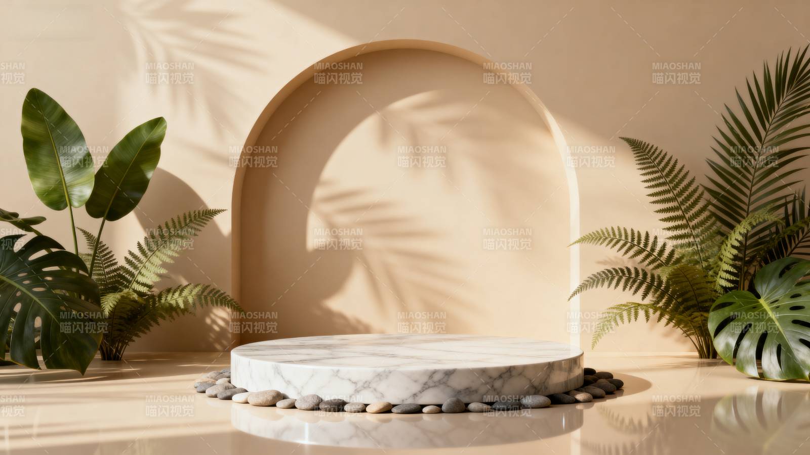 自然光影展示台图片