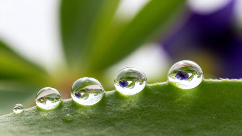 露珠映花影图片