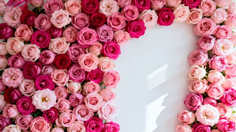 玫瑰花墙艺术图片