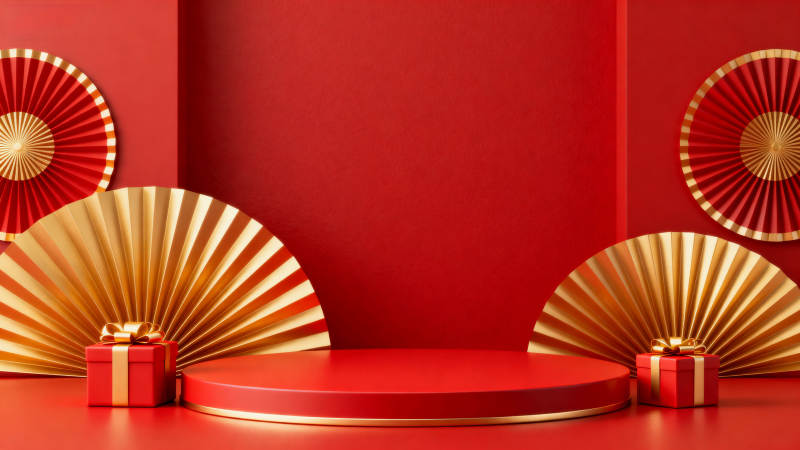 红金扇影礼盒台图片