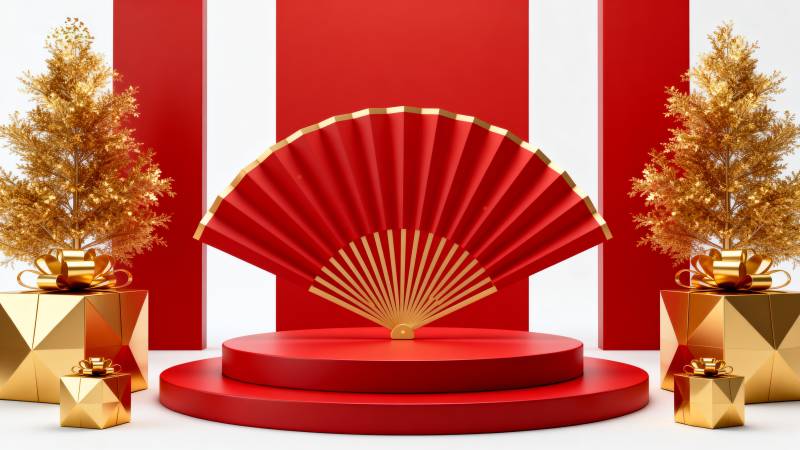 红金圣诞舞台图片