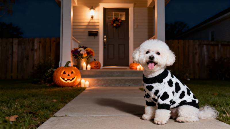 萌犬万圣节装扮图片