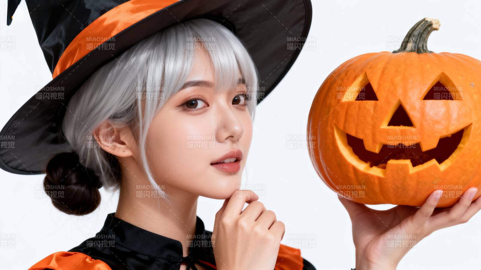 万圣节女巫与南瓜图片