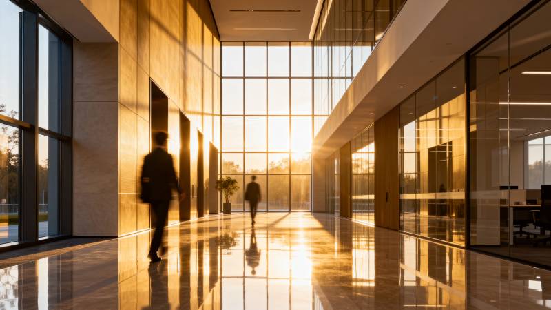 金色走廊光影交错图片