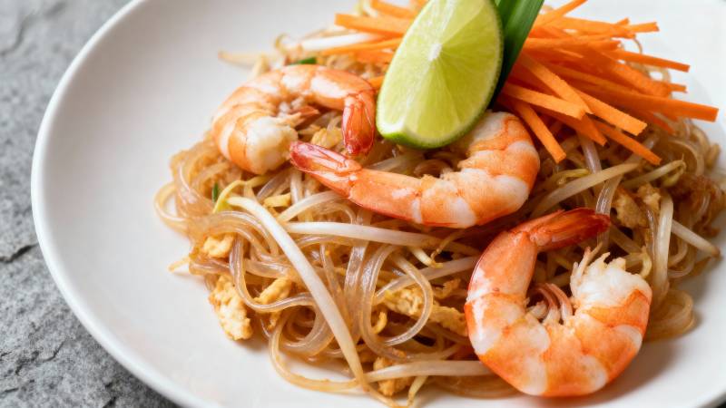 虾仁炒米粉图片