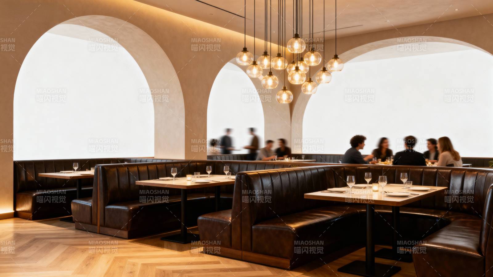 现代餐厅优雅用餐区图片