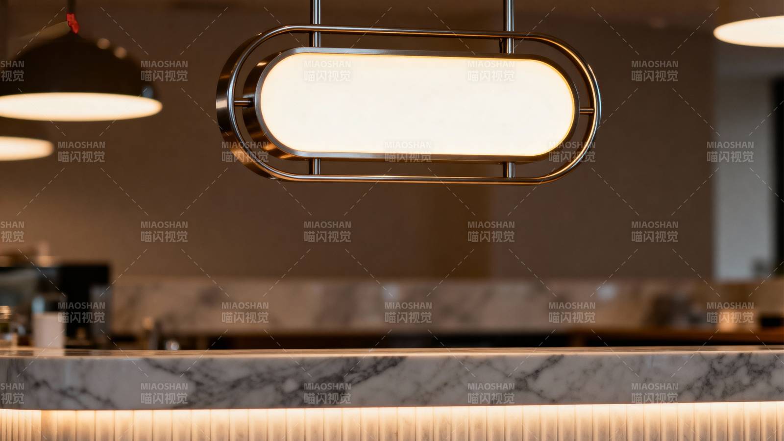 现代厨房吊灯特写图片