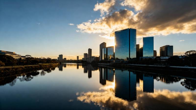 城市倒影 天际线美图片