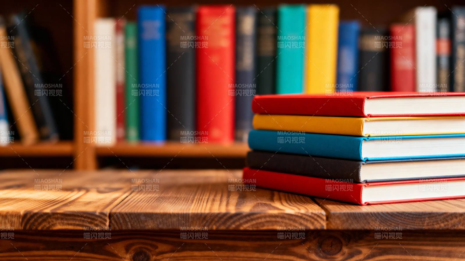 书堆与书架图片