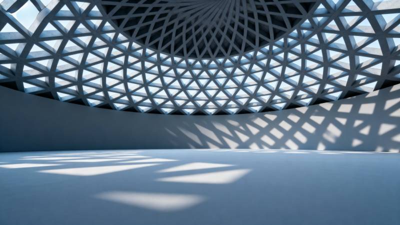 几何穹顶光影交错图片