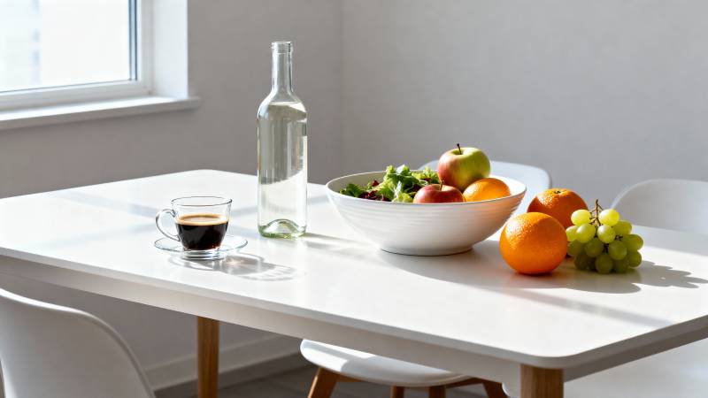 清新果盘与咖啡时光图片