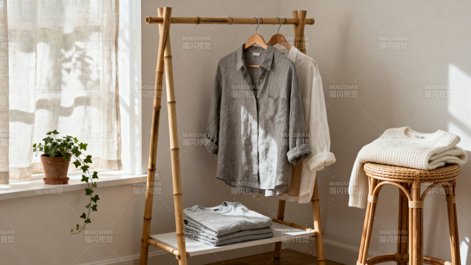 简约衣架陈列图图片
