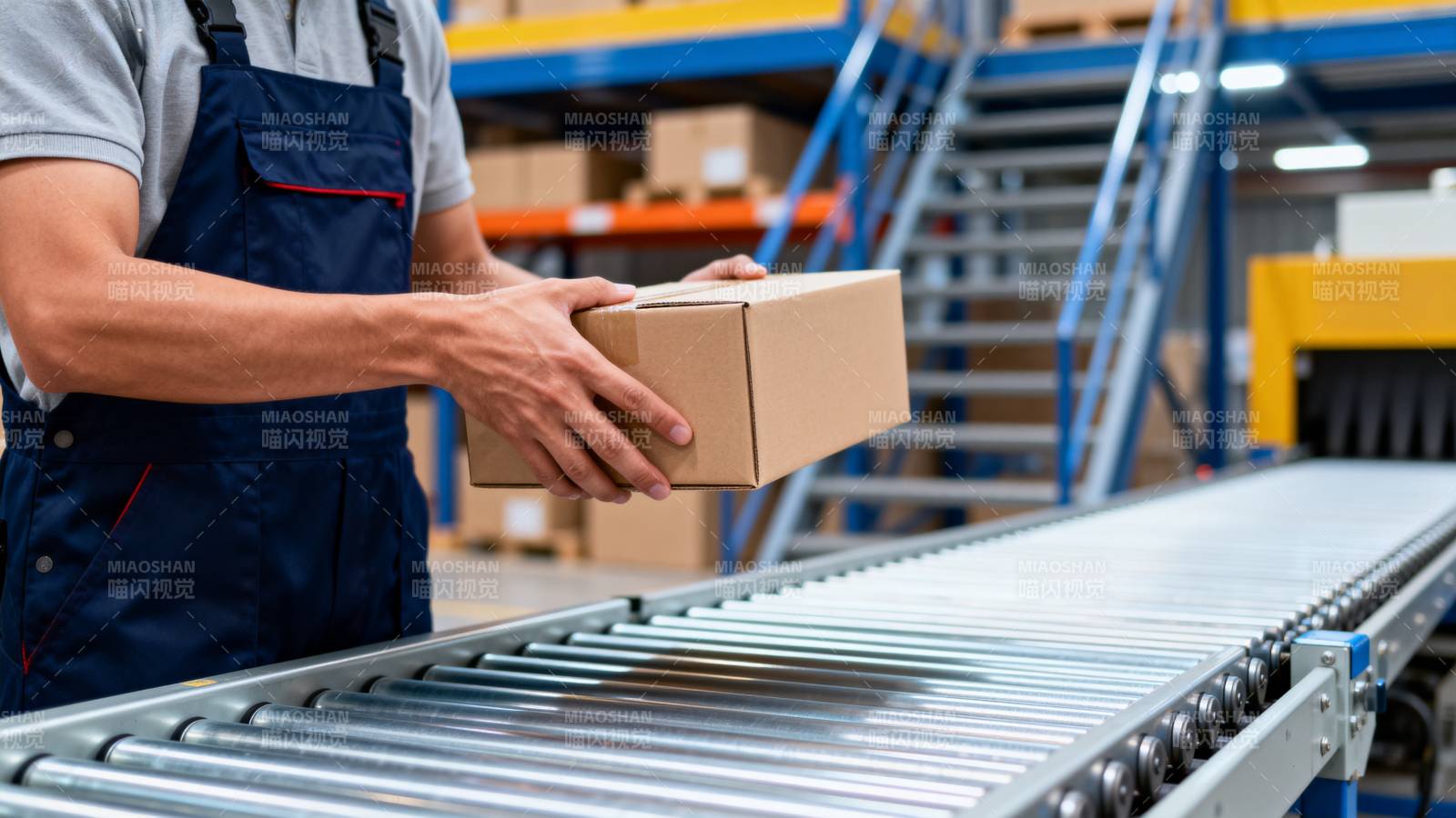 工人搬运包裹图片