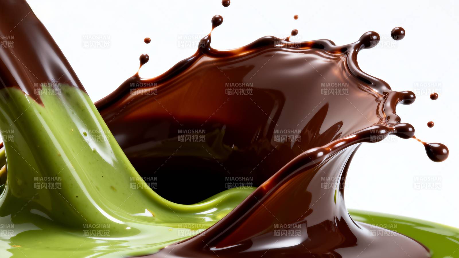 巧克力与抹茶交融图片