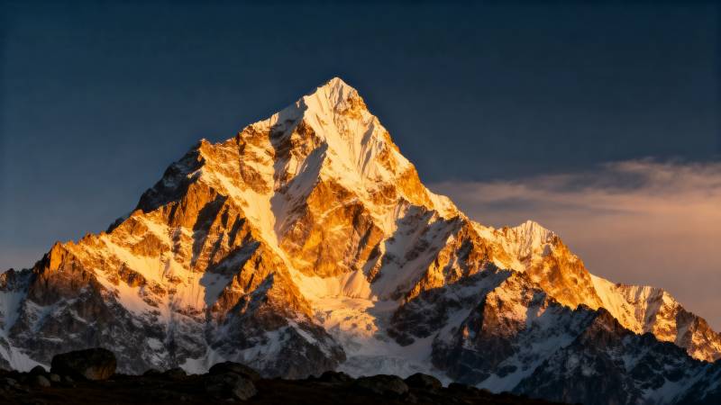 雪山日出壮丽景色图片