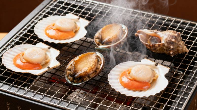 烤扇贝鲜香四溢图片