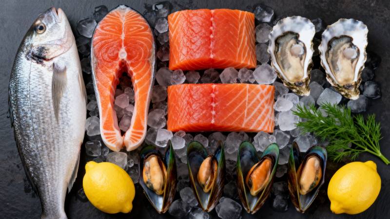 新鲜海鲜拼盘图片