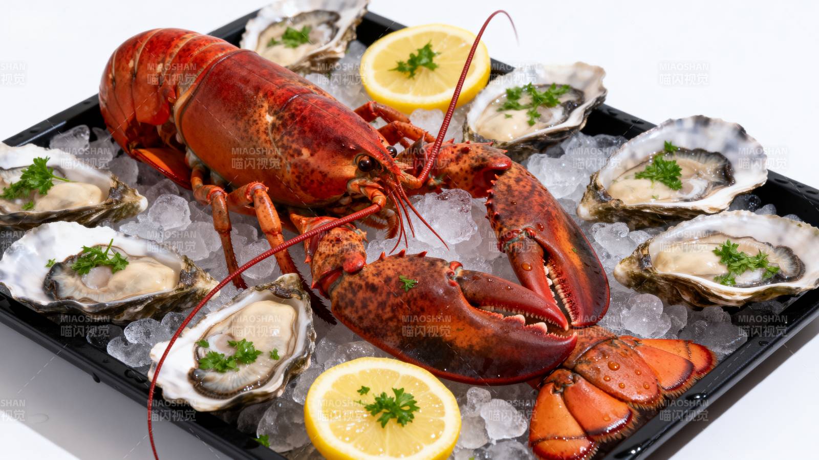 龙虾生蚝冰镇拼盘图片