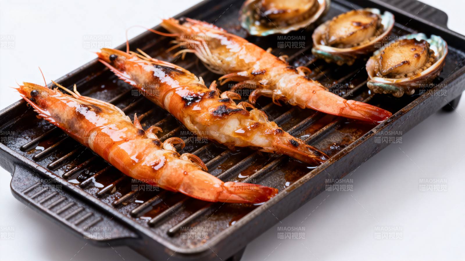 烤虾与扇贝图片