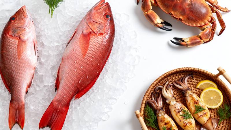 新鲜海鲜拼盘图片