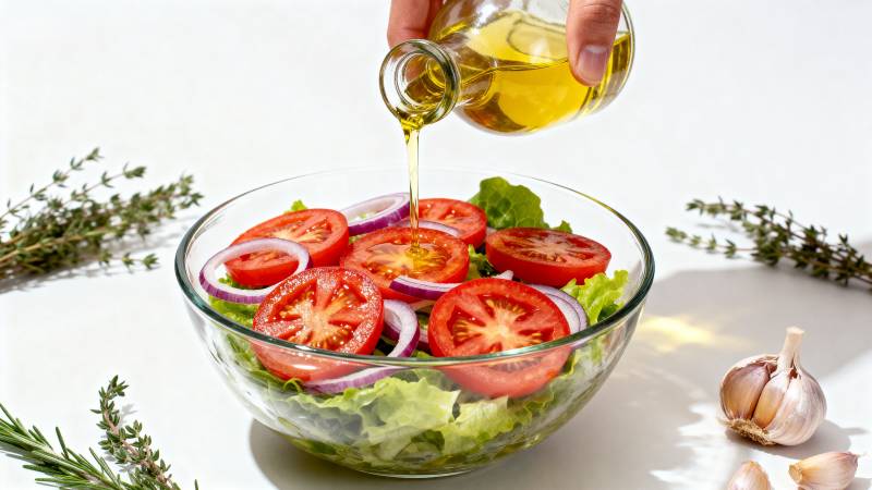 橄榄油淋沙拉图片