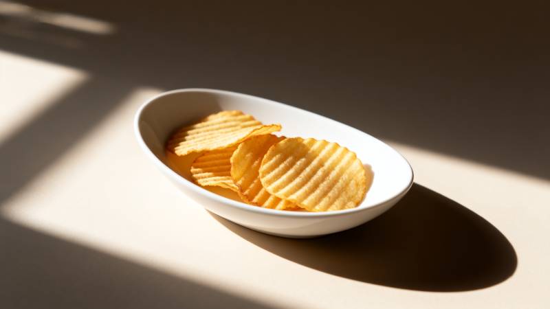 阳光下的薯片图片