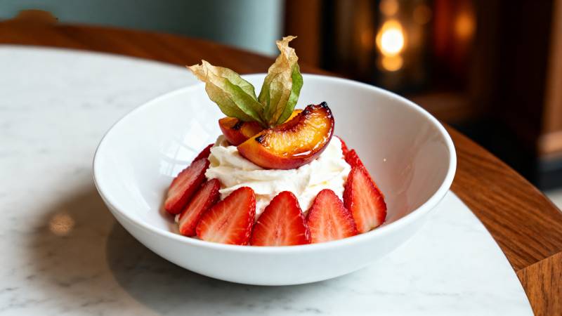 草莓奶油甜点图片