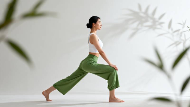 瑜伽女子侧影图片