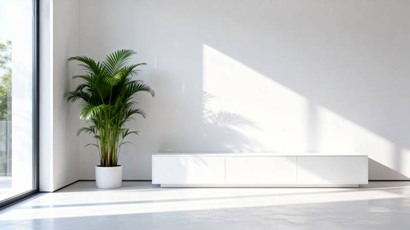 简约客厅绿植光影图片