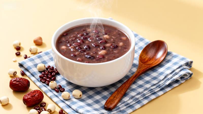 红豆粥热腾腾图片