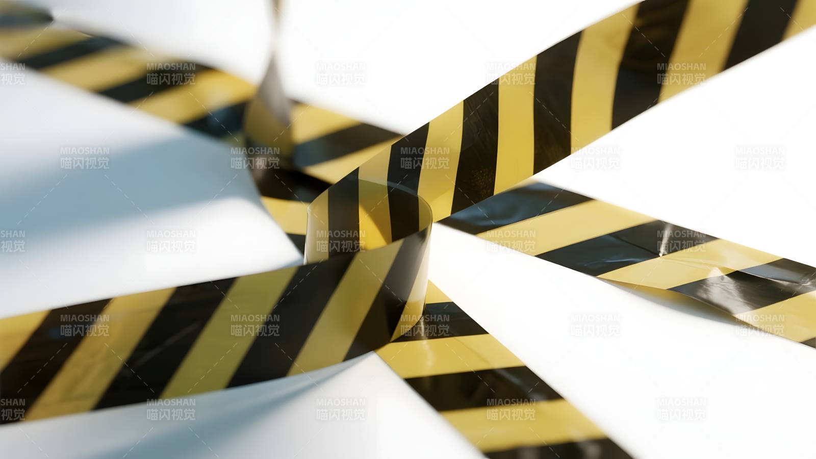 警示带交错缠绕图片