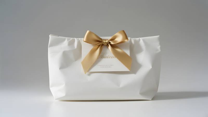 金色丝带礼盒图片