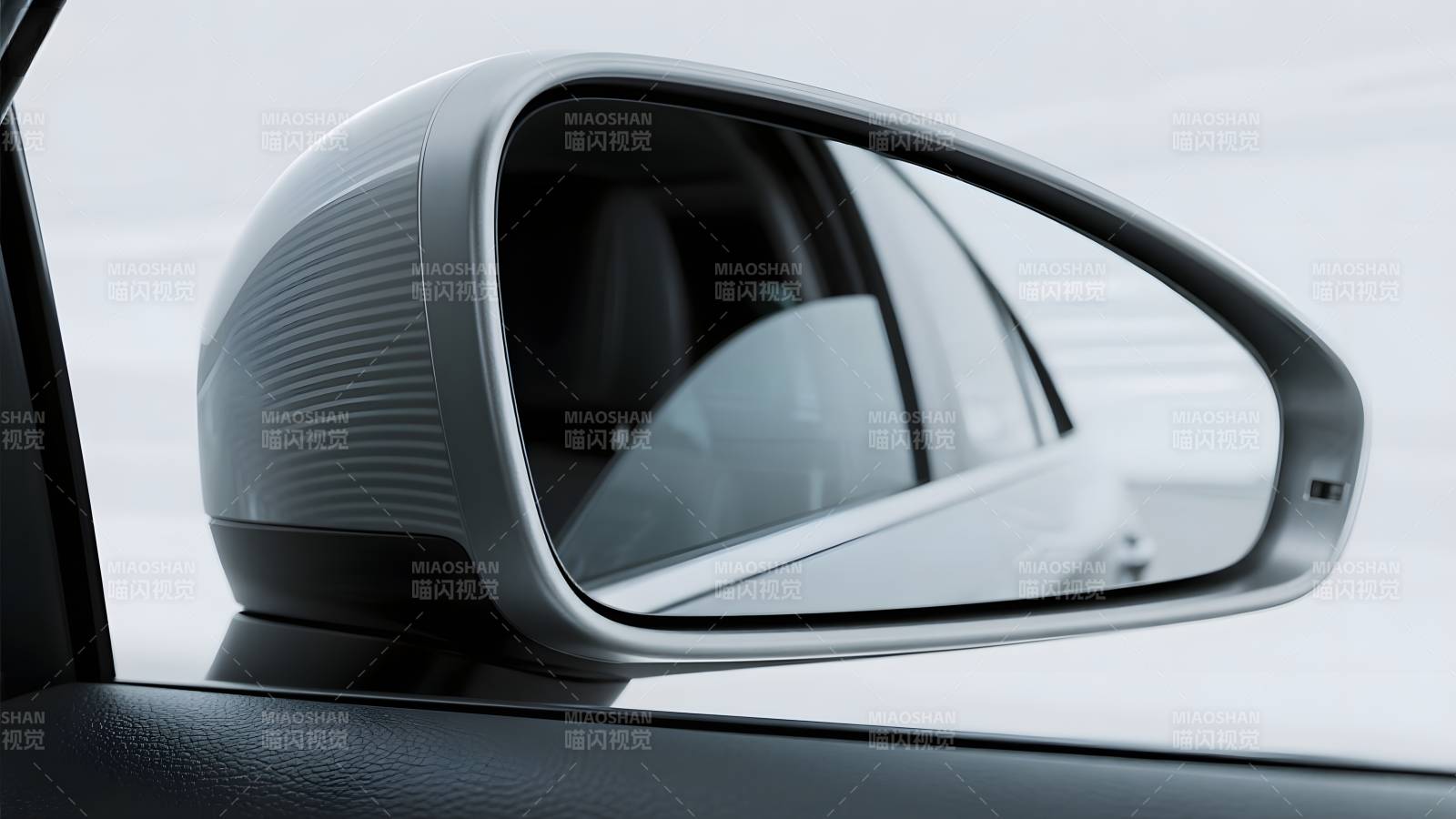 汽车侧后视镜特写图片