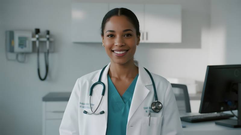 微笑的女医生图片