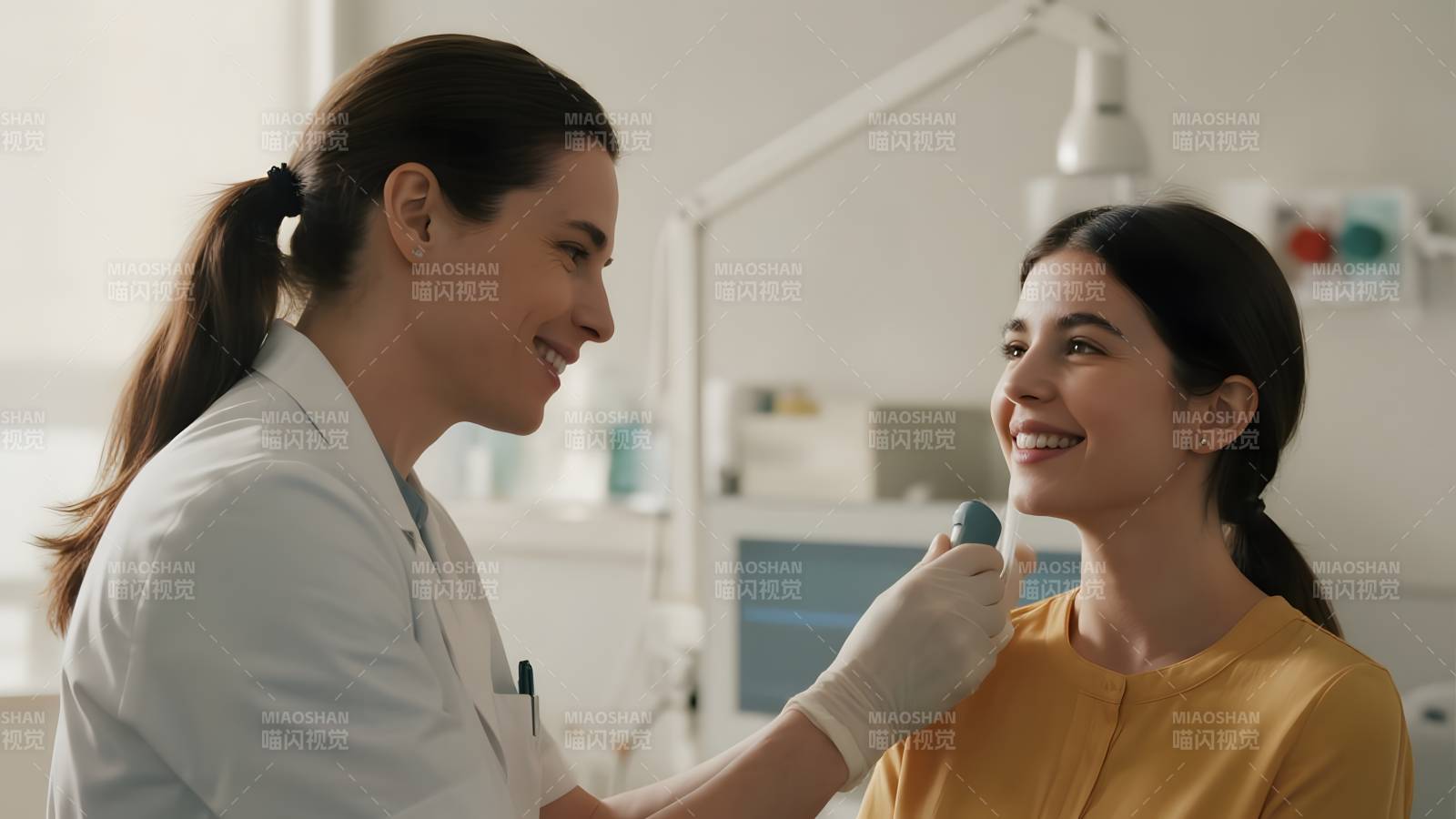 医生为患者检查耳朵图片