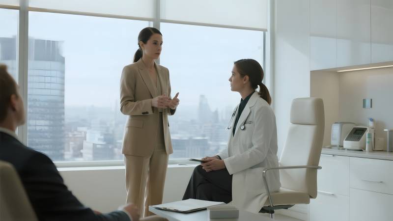 医生与客户交谈图片